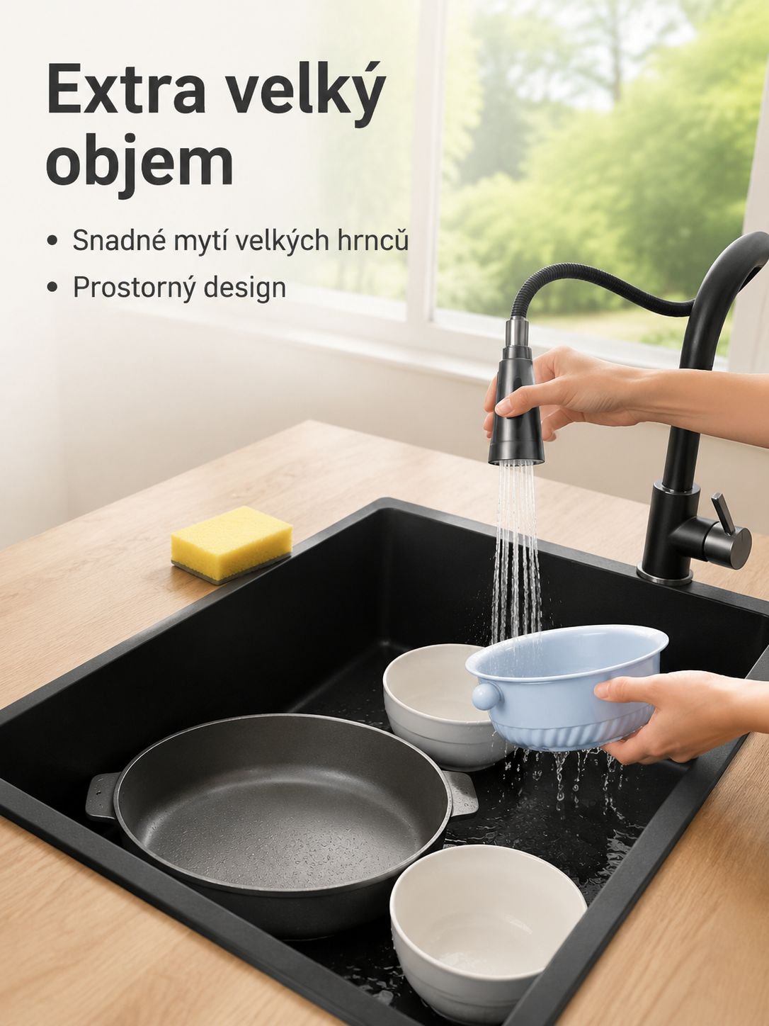 Moderní dvouvrstvý kuchyňský dřez pro domácnost