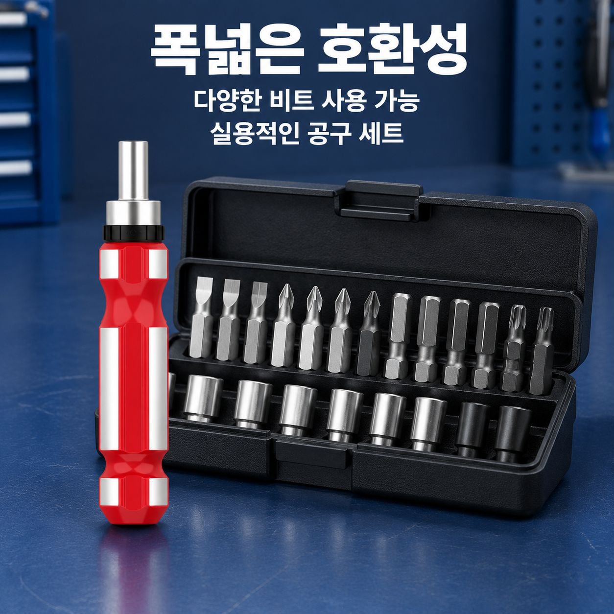 다기능 라쳇 드라이버 세트 6.35mm 비트 연장대 소켓 핸들 공구