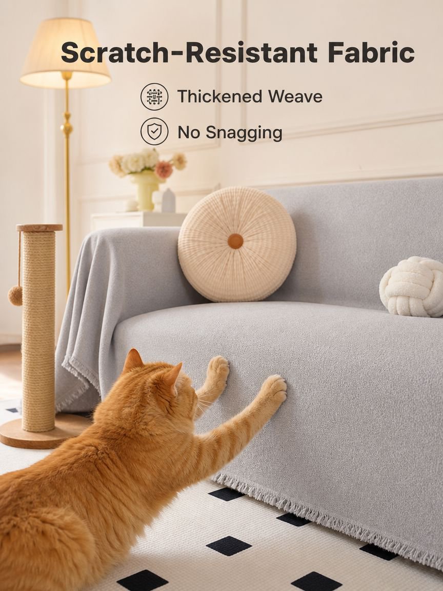 Waterproof, stain-resistant, and cat-scratch-resistant sofa cover