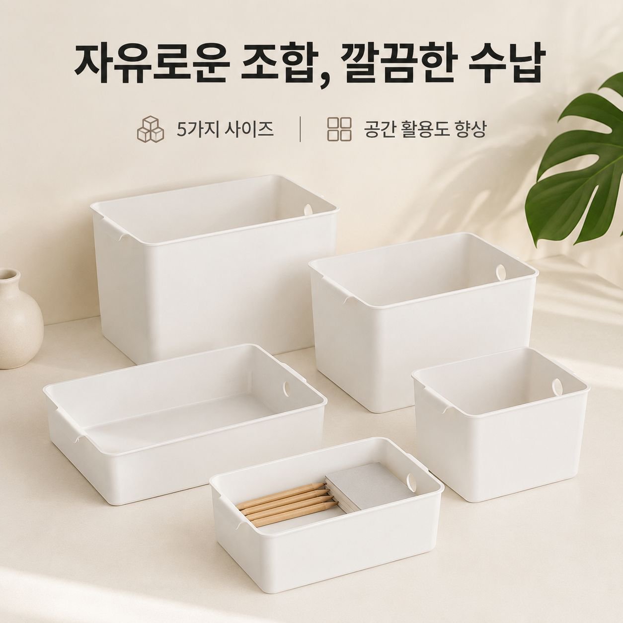 데스크탑 직사각형 수납함