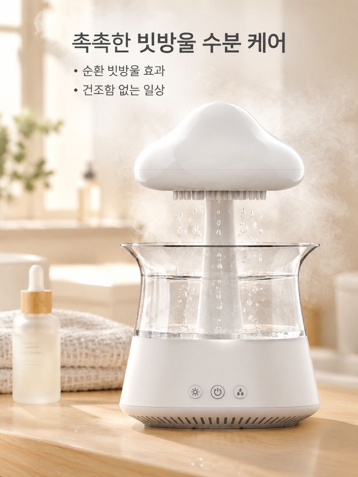 버섯 구름/빗방울/안개 가습기