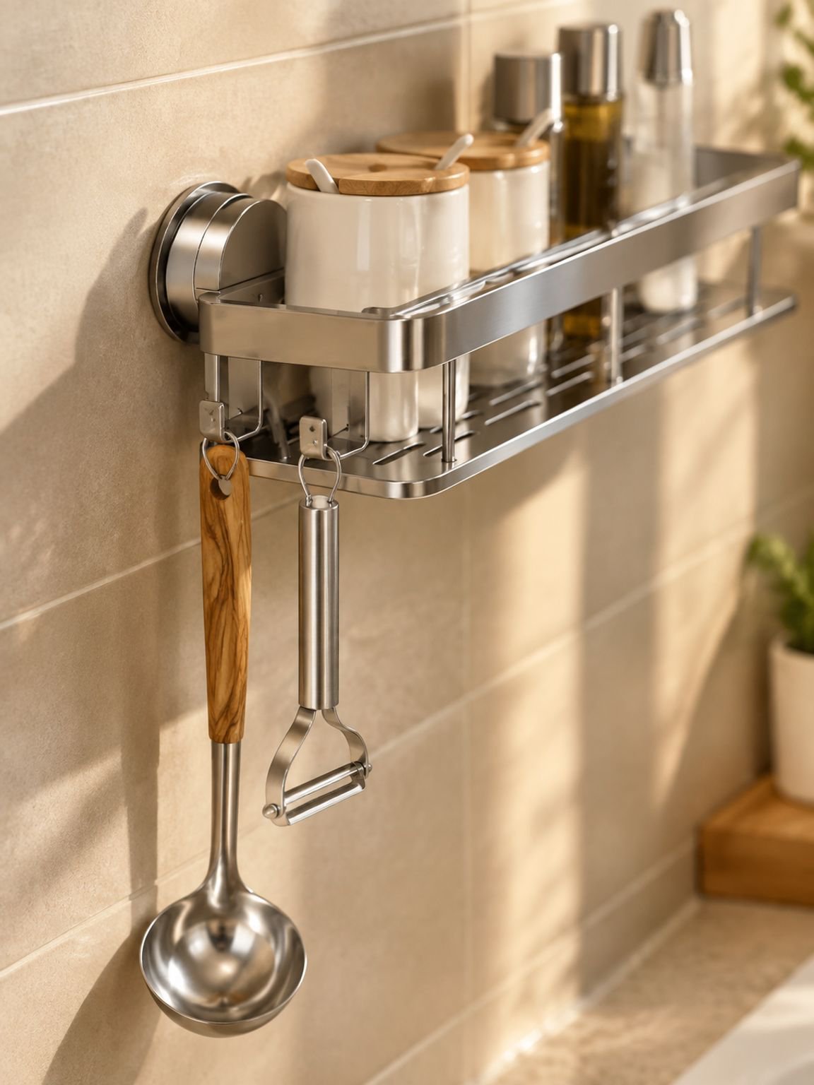 Estante organizador de cocina fácil de instalar