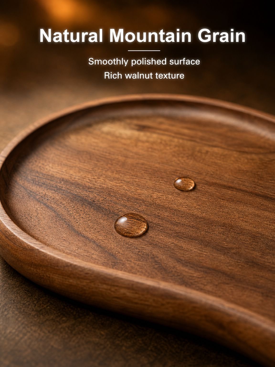 Light Luxury Walnut Serving Tray High-End Hotel Dessert Fruit Platter