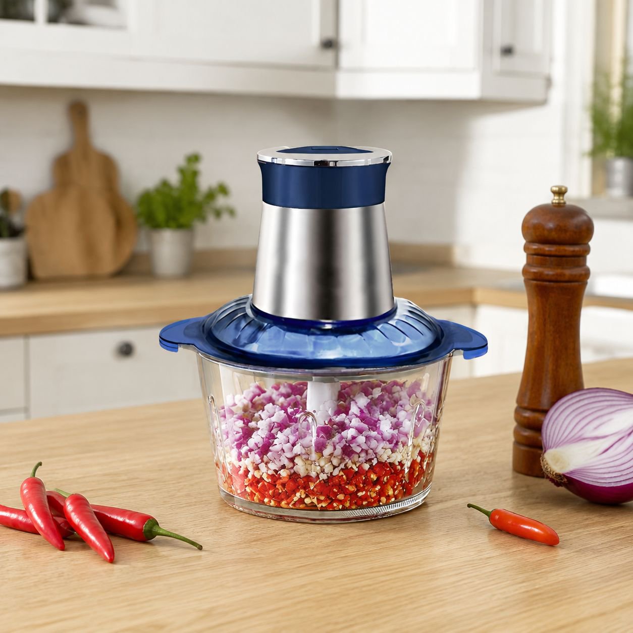 Easy-to-use vegetable chopper for home kitchen