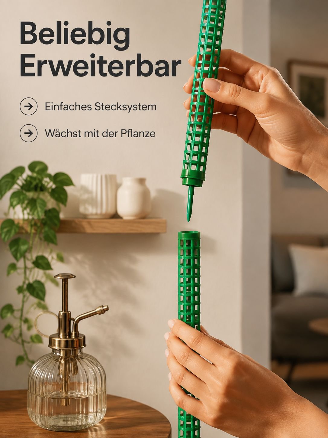 Plastik Wasser Moss Säule Moss Säule verbindbar Moss Stäbe Kokosbraun Stäbe