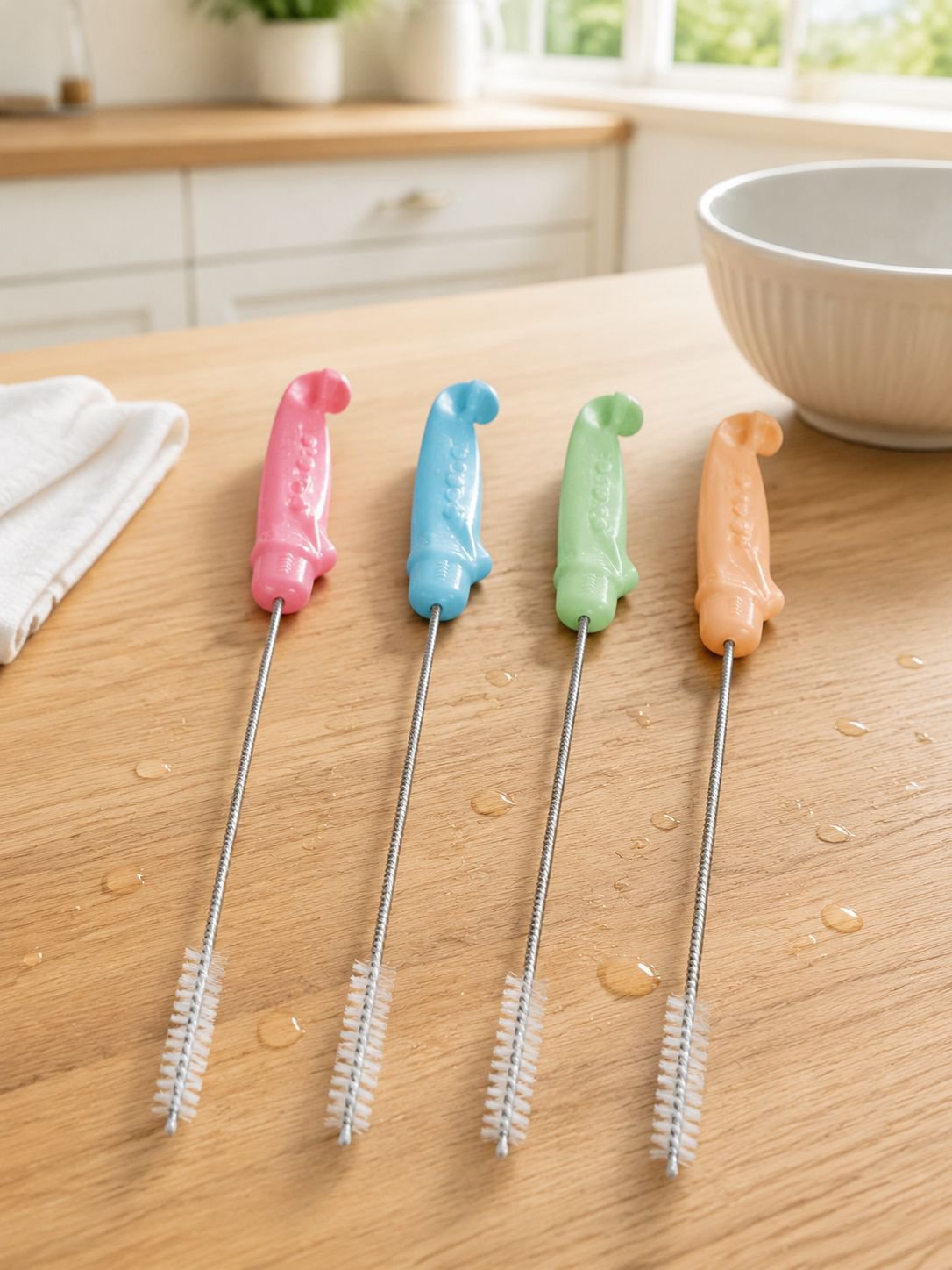 Straw cleaning brush with crocodile design