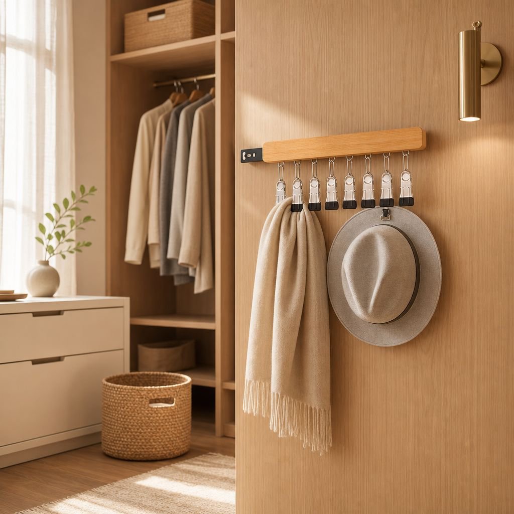 Multi-functional Retractable Wardrobe Underwear Rack in modern closet