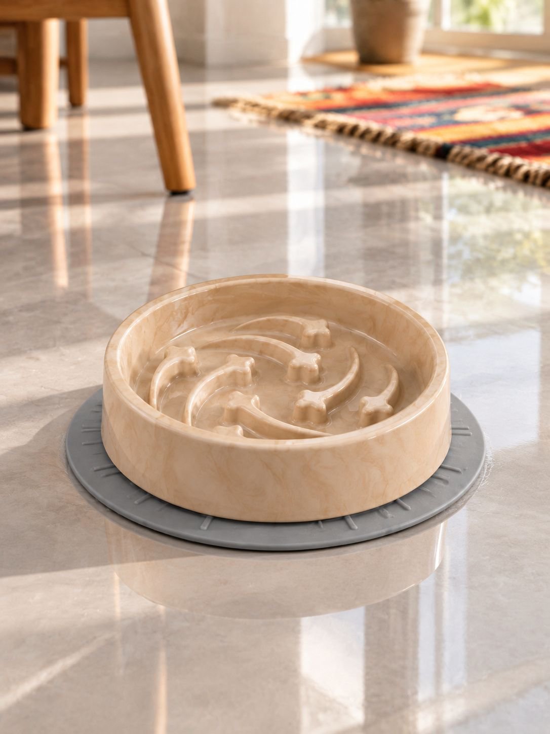 Cuenco de cerámica antideslizante y antiobstrucción para gatos y perros.
