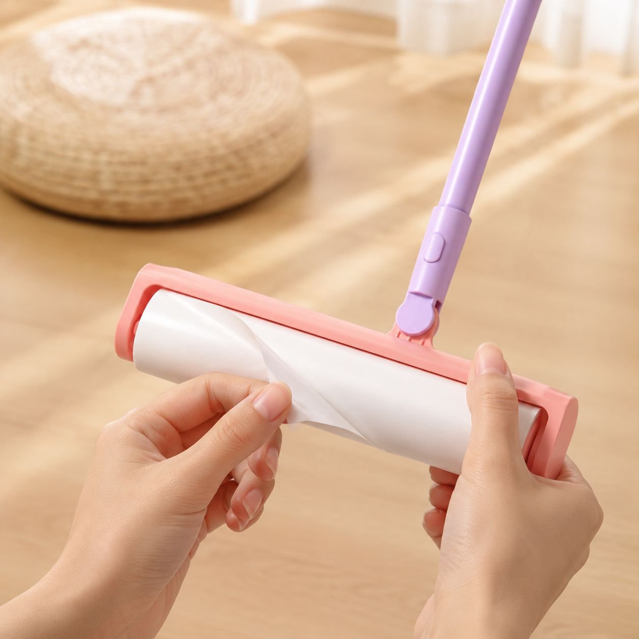 折りたたみ可能な大型粘着クリーナーの使用例