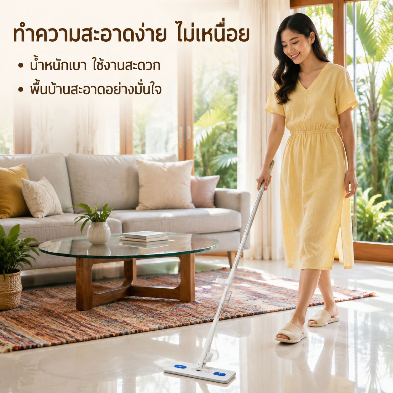 ไม้ถูพื้นอัตโนมัติไม่ต้องซักมือ