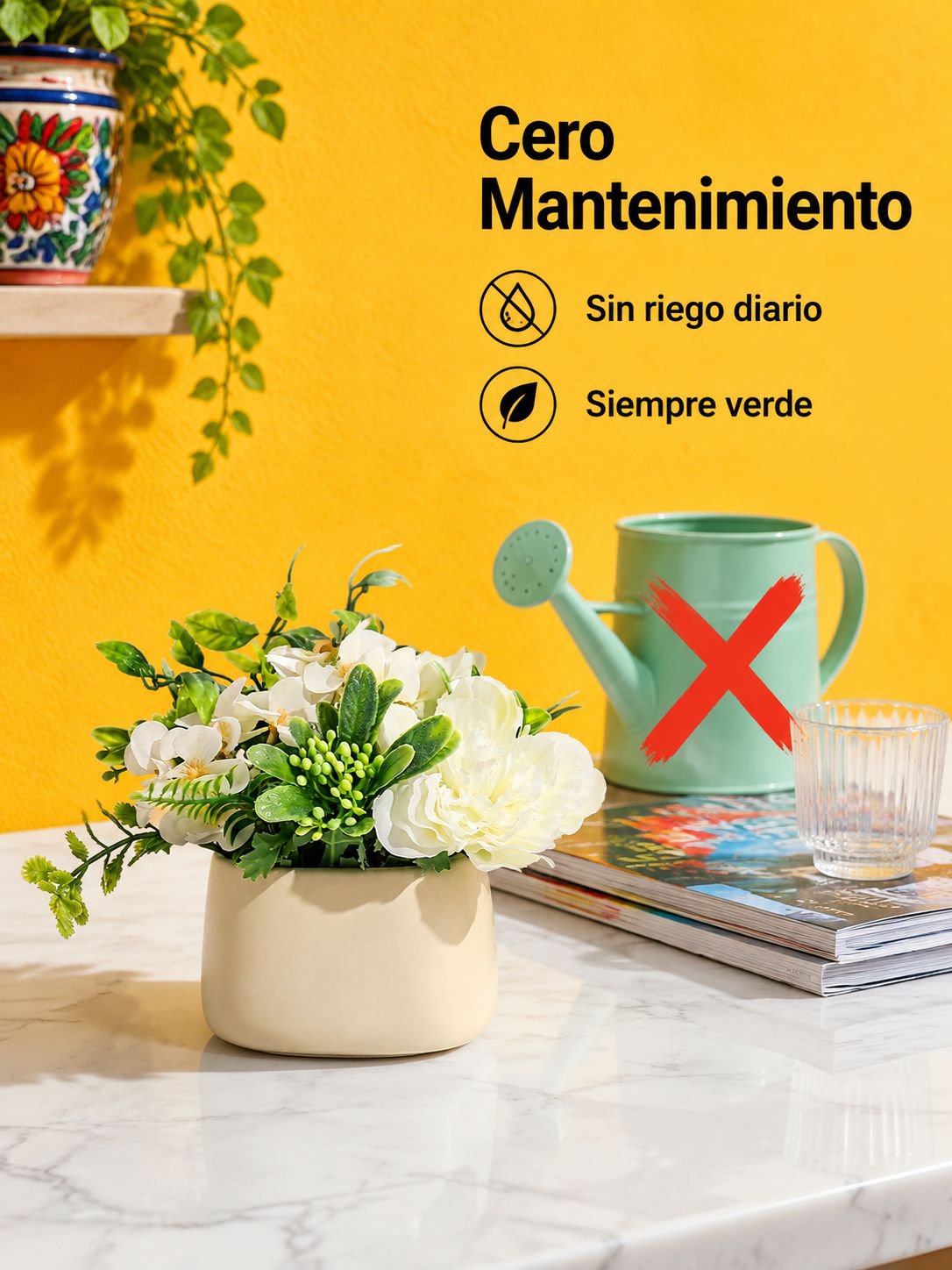 Maceta de cerámica para flores artificiales