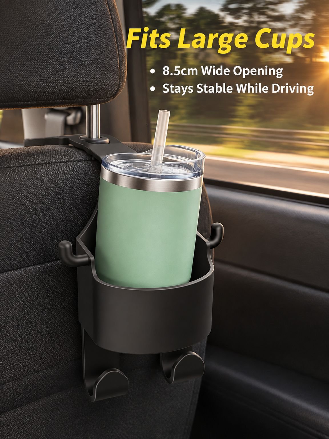 Car cup holder, phone holder, hook