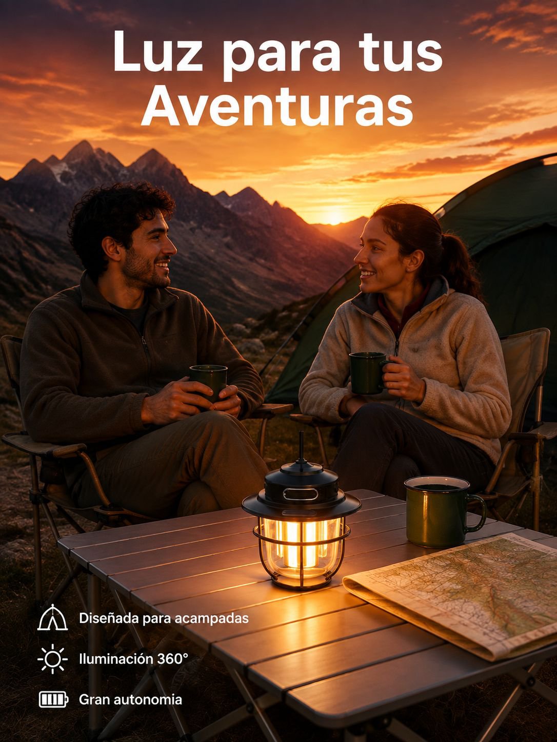 Lámpara portátil multifuncional para exteriores