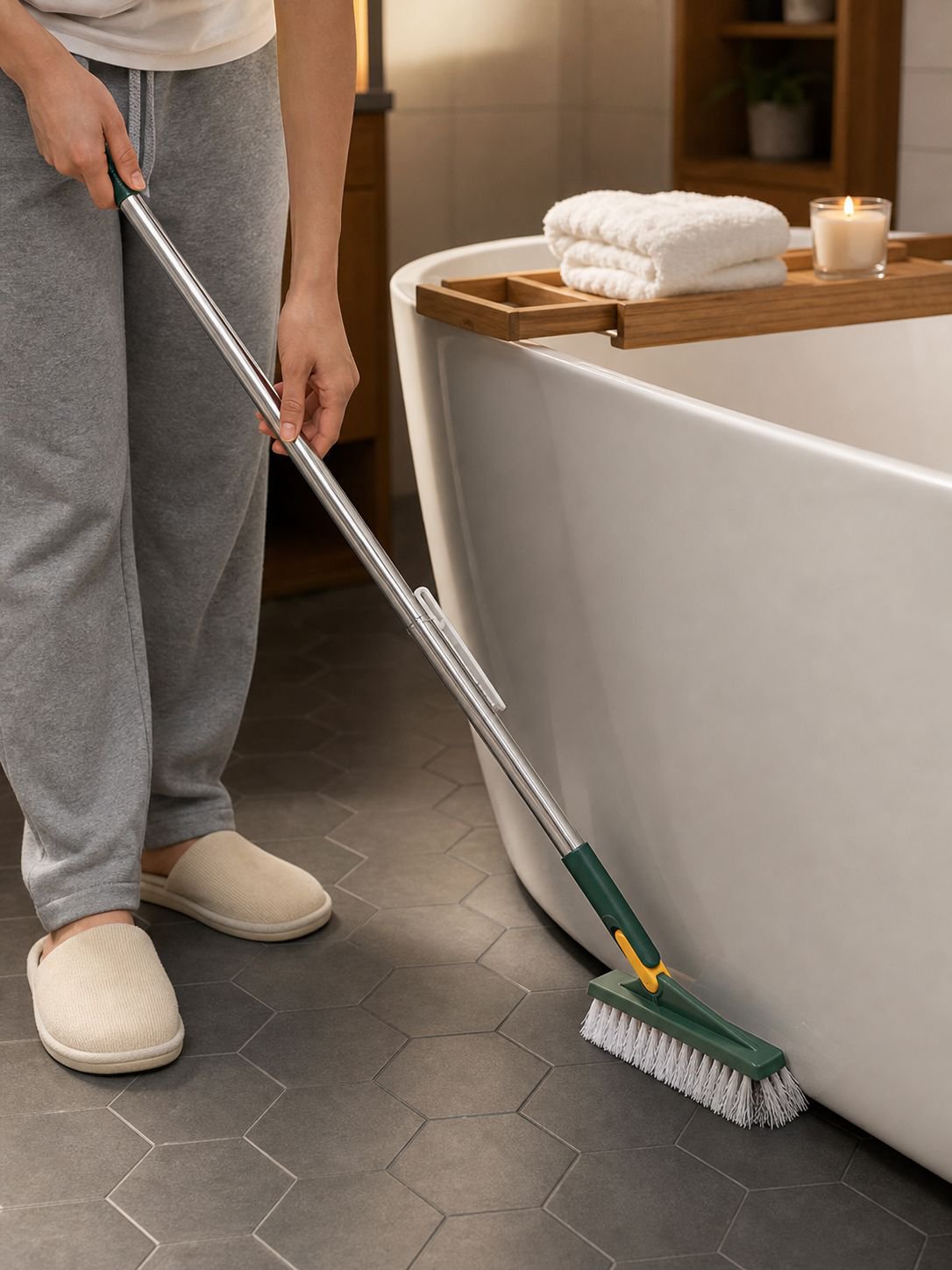 Efficient corner brush for home cleaning