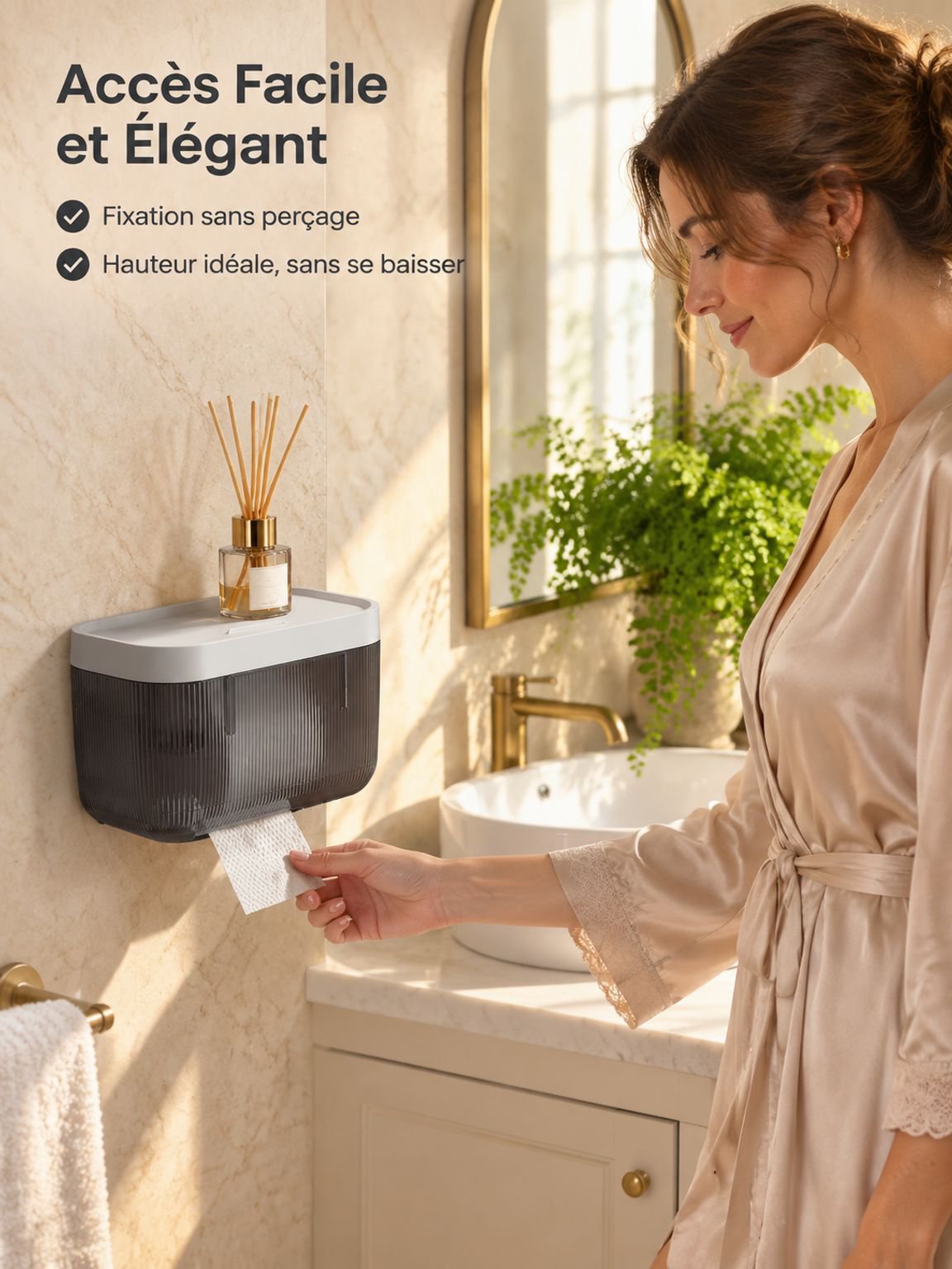 Boîte à Mouchoirs Multifonction pour Salle de Bain
