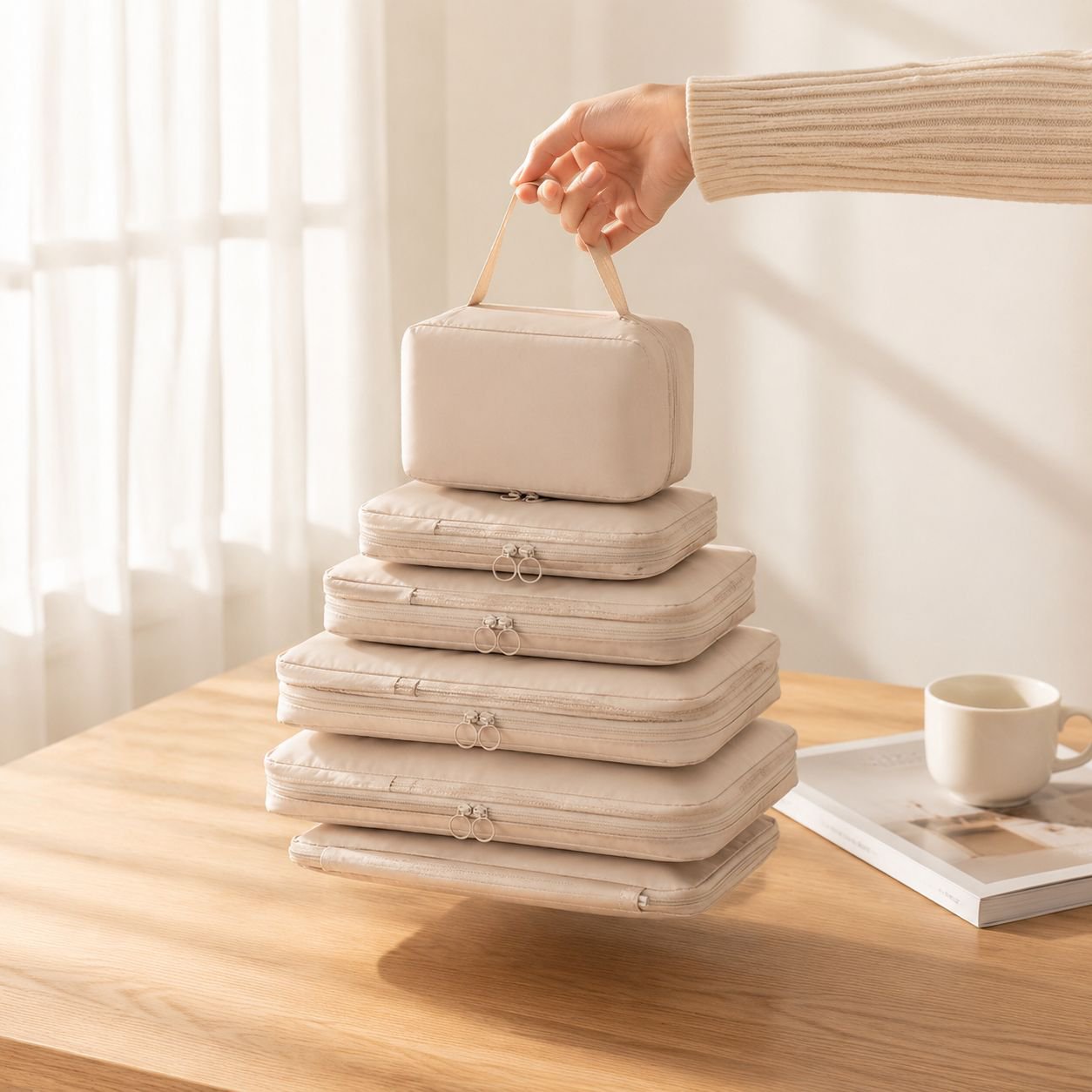 Organisation optimale de la valise avec des pochettes imperméables