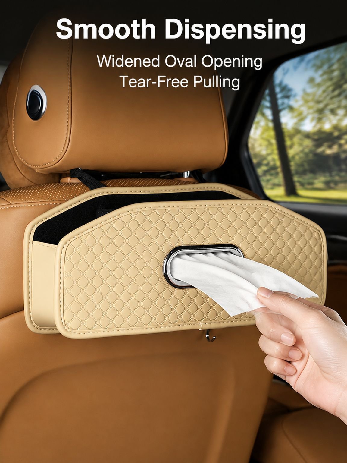 Car seat back pocket tissue box
