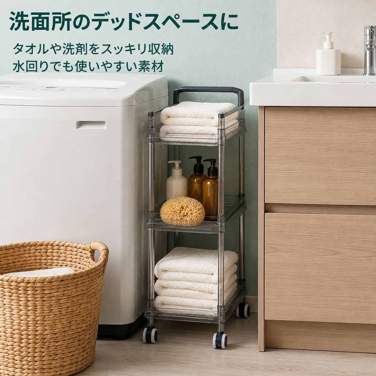 キャスター付き多段式収納ラック