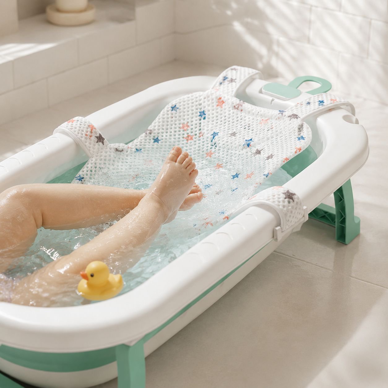 Collapsible baby bath tub easy to store