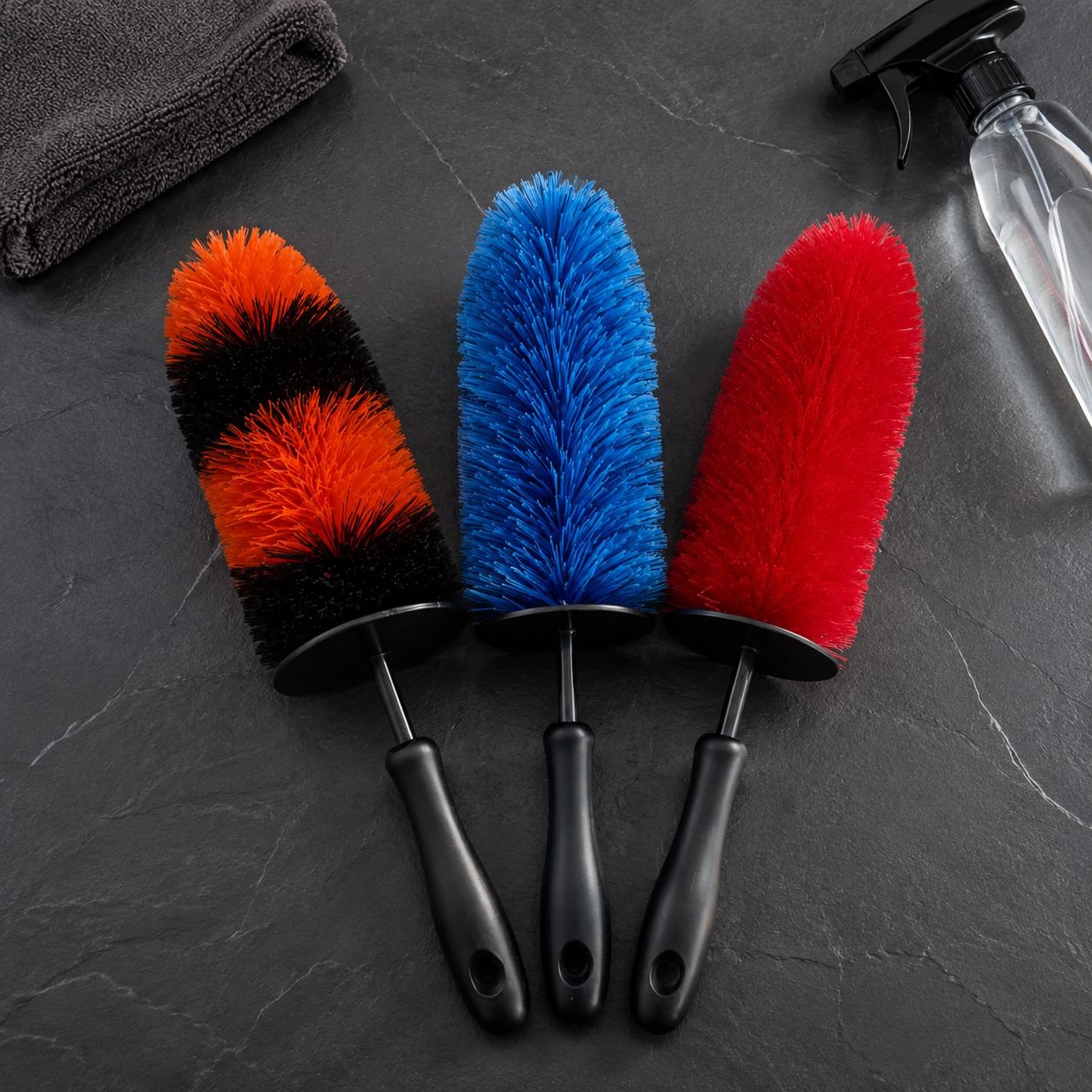 Car wheel cleaning and dust removal soft bristle brush