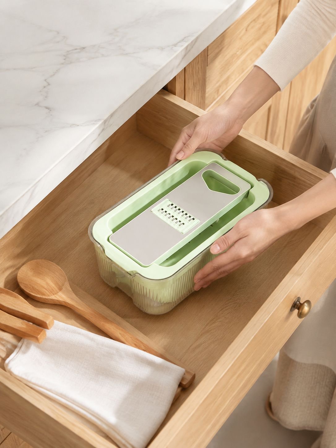 Gadget de cuisine pour une découpe uniforme des légumes