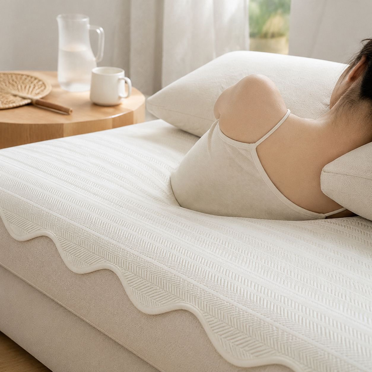 Anti-Skid Breathable Summer Ice Silk Sofa Pad