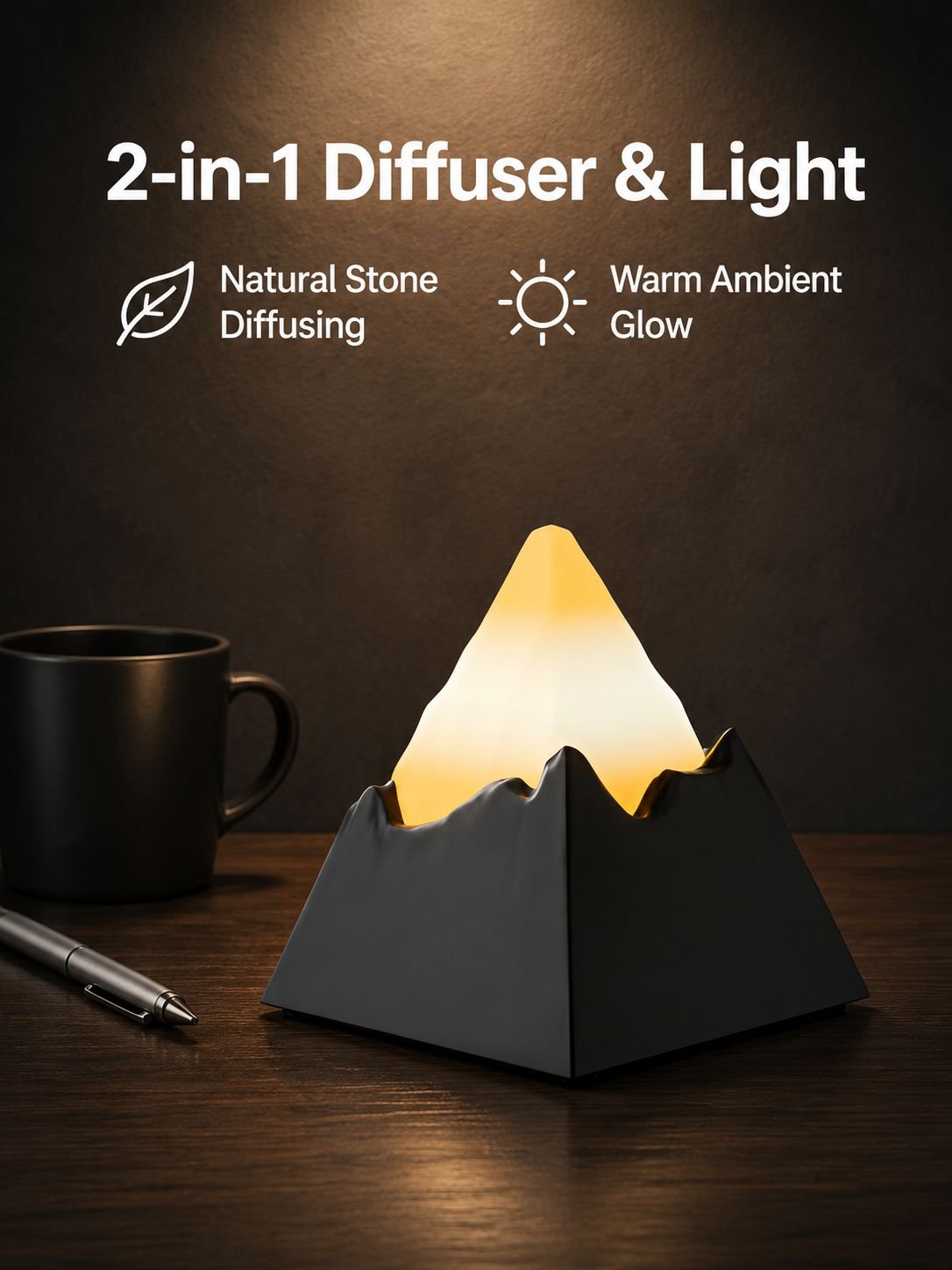 Desktop aromatherapy lamp diffuser stone, home decoration, long-lasting fragrance night light
