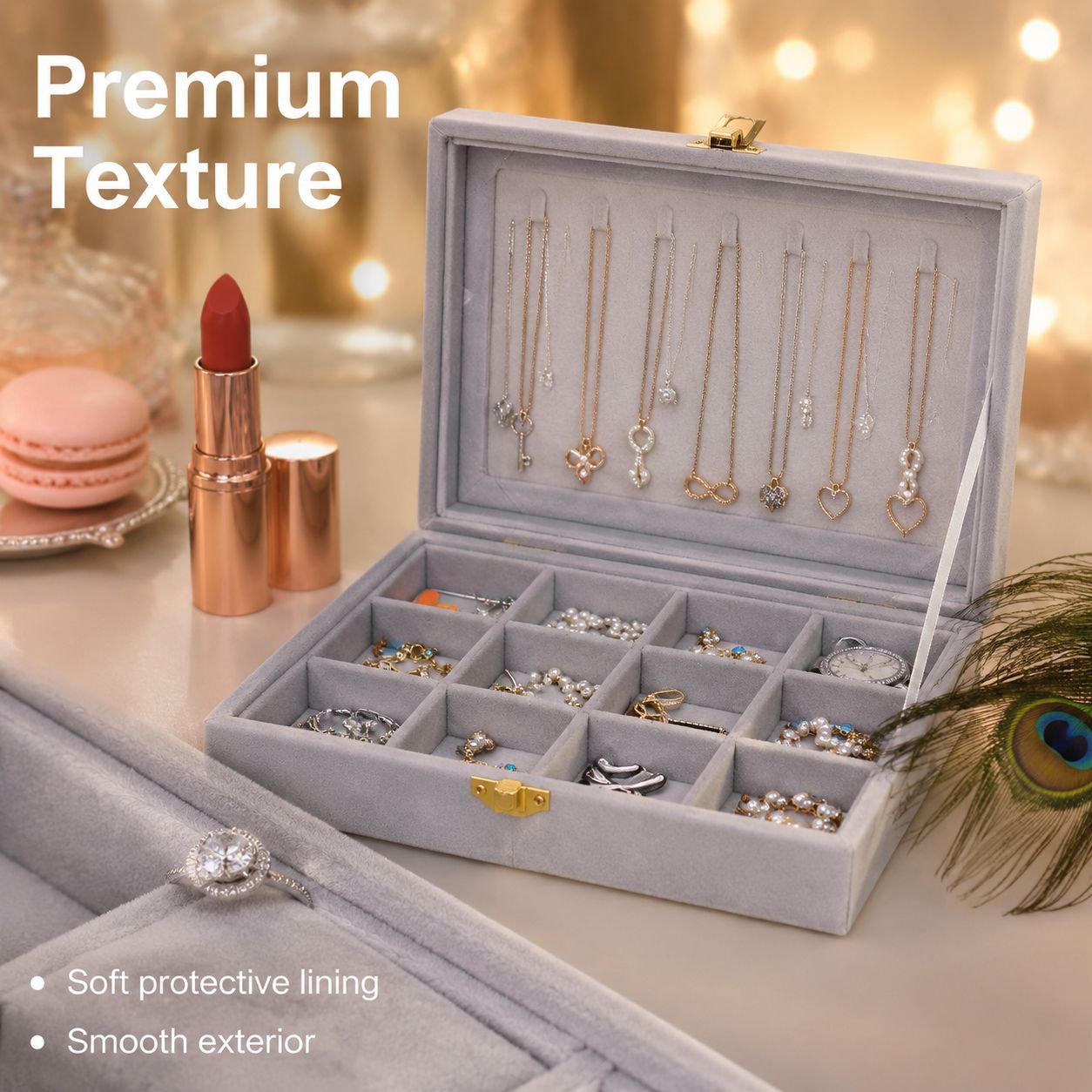 1pc Delicate Large Capacity Necklace Display Rack - Jewelry Organizer Box
