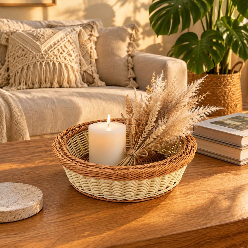 Cesta decorativa para almacenamiento de pan en comedor