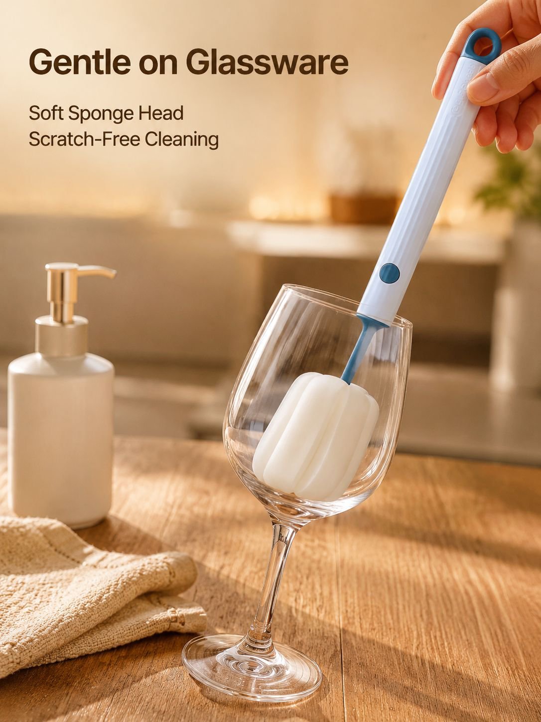 New style cup brush with long handle, a must-have for home use, a sponge brush with a replacement he