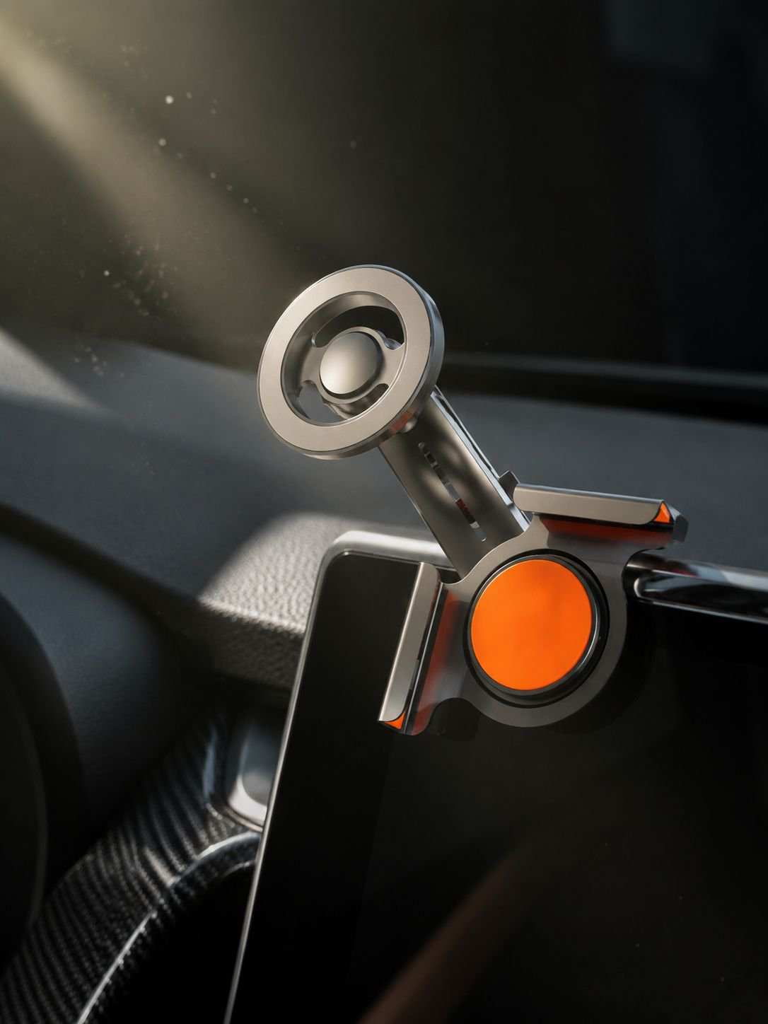 Universal magnetic phone holder for car center console