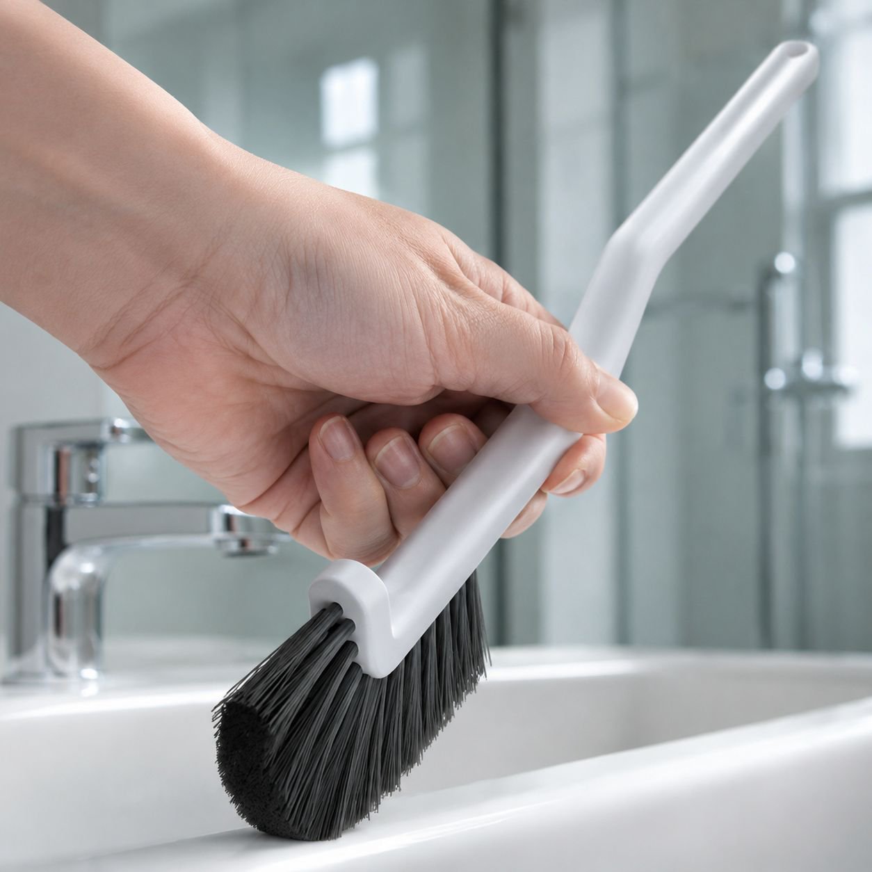 Multipurpose brush for kitchen and bathroom cleaning