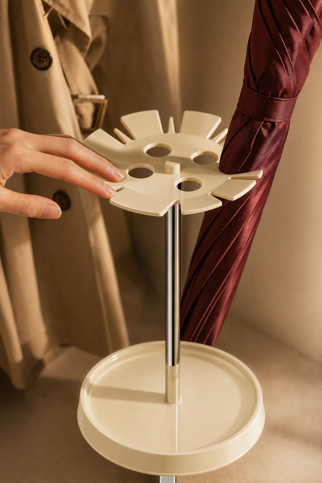 Hotel umbrella storage rack with multiple slots