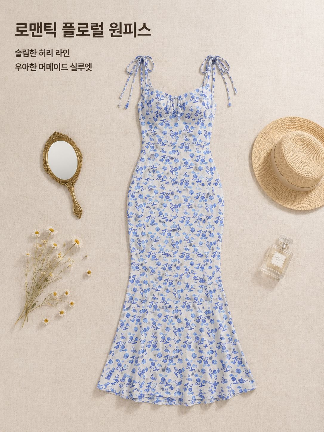 섹시 슬림핏 머메이드 민소매 원피스