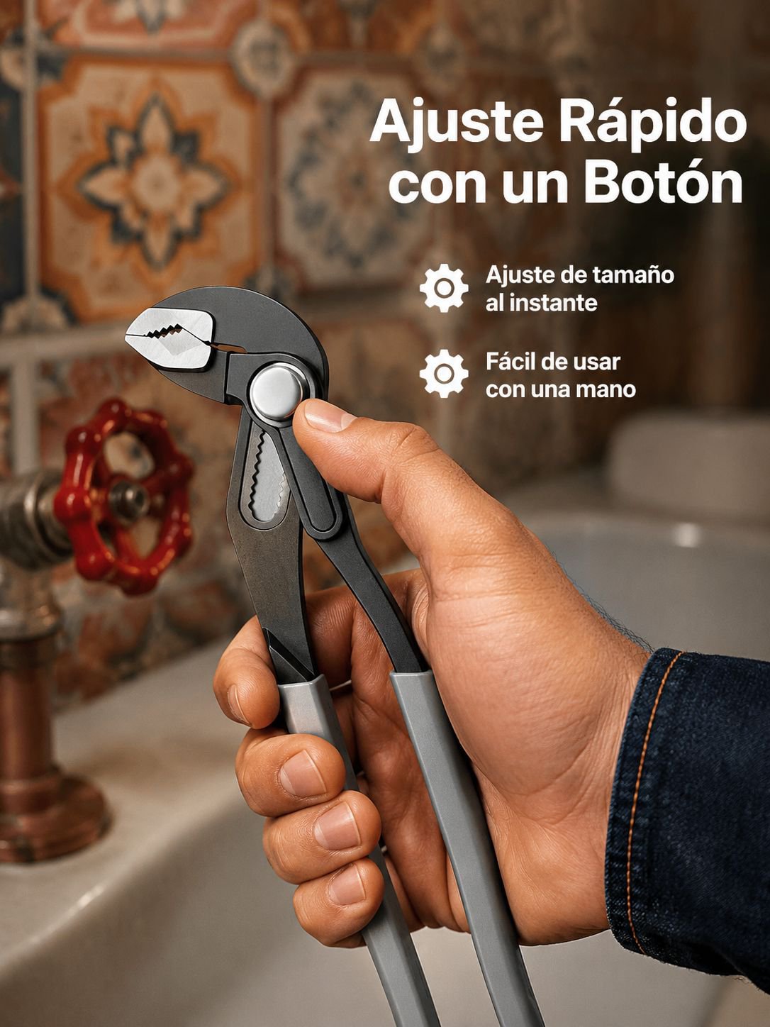 Llave para tubos doméstica multifuncional