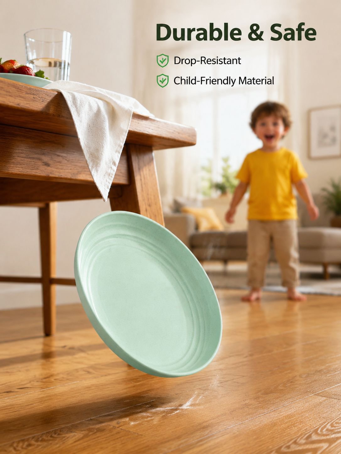 Eco-Friendly Wheat Straw Large Plate Fruit Plate Vegetable Plate Dried Fruit Plate