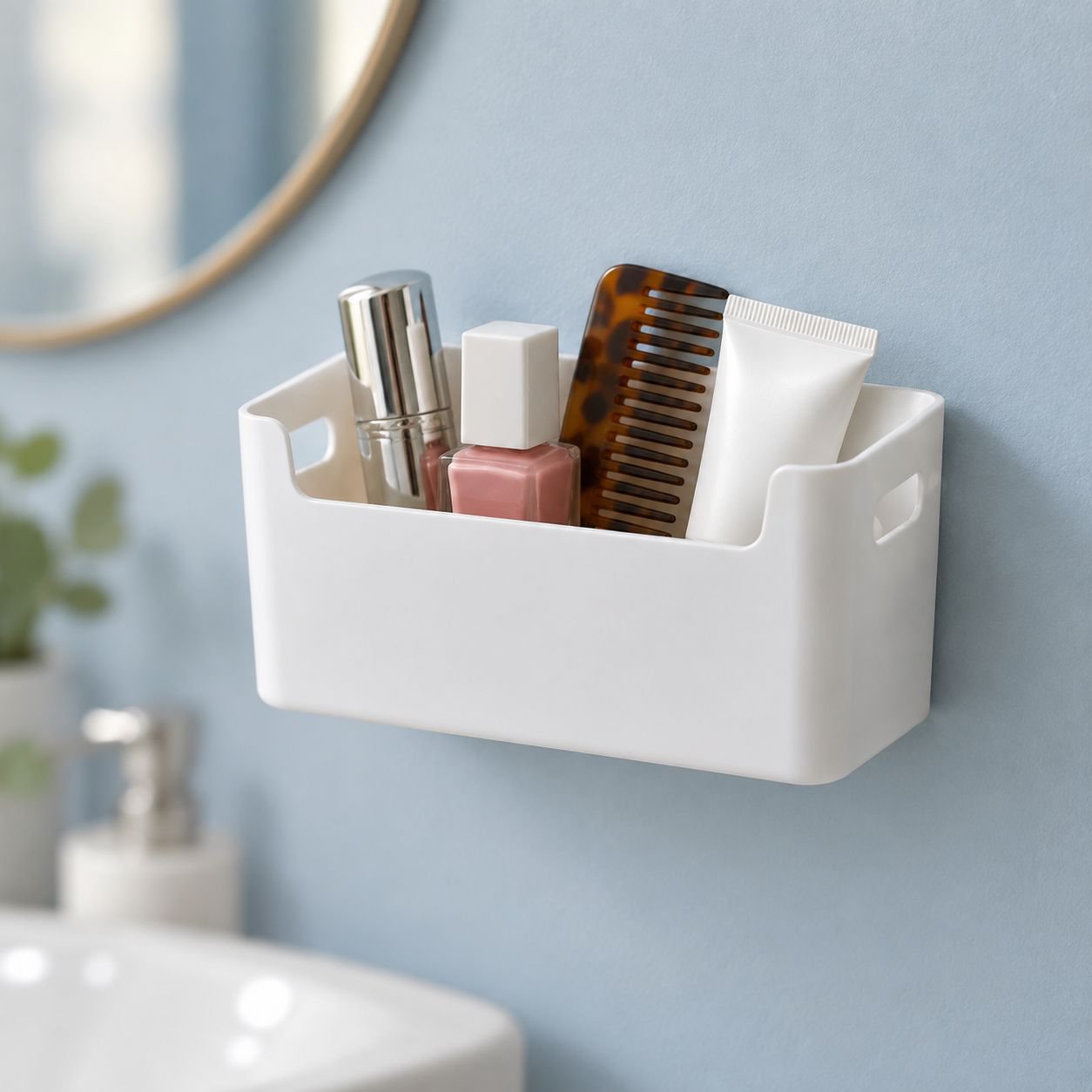 Simple Wall-mounted Storage Box for Bathroom