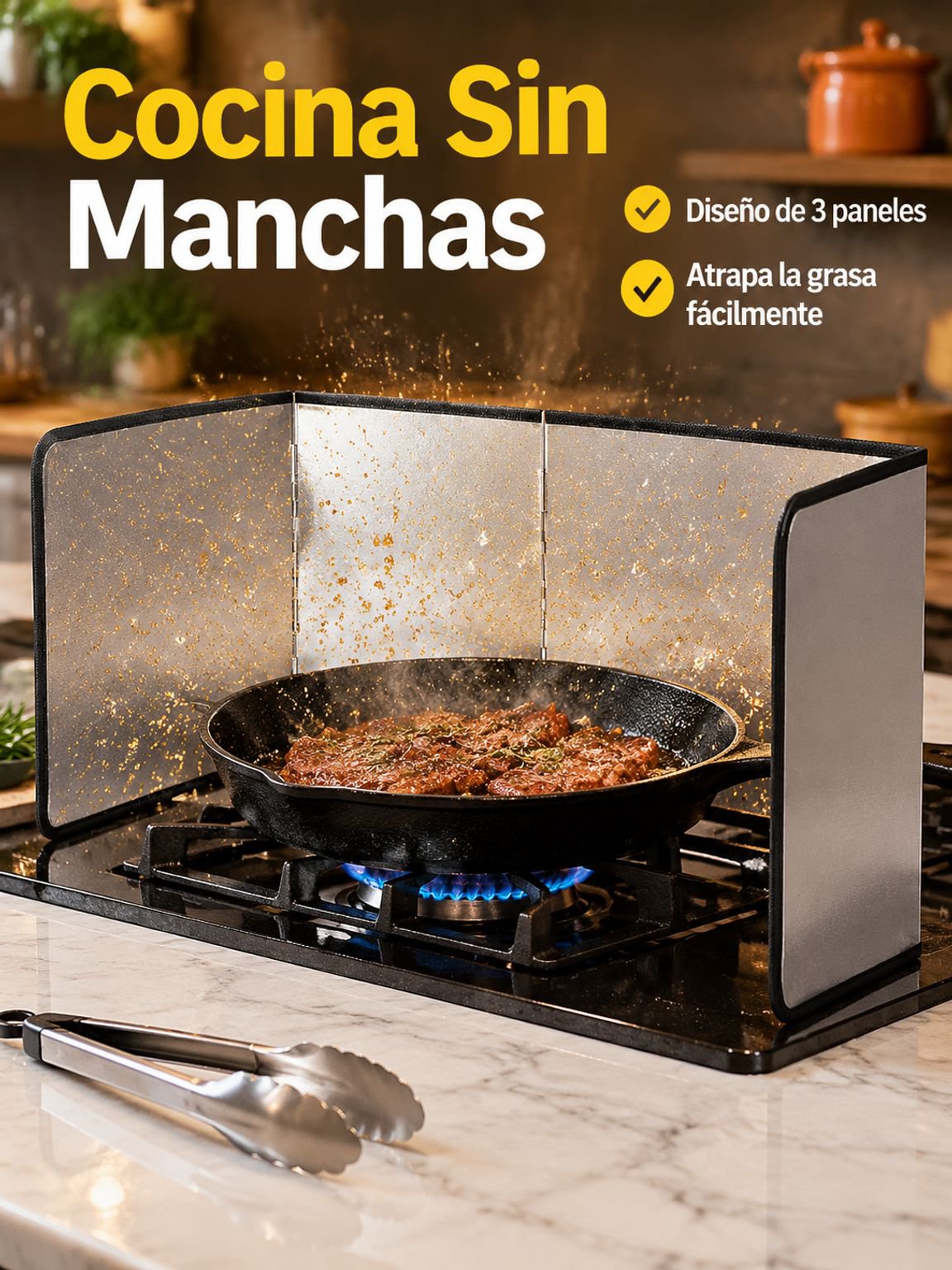 Protector de salpicaduras de aceite para cocina