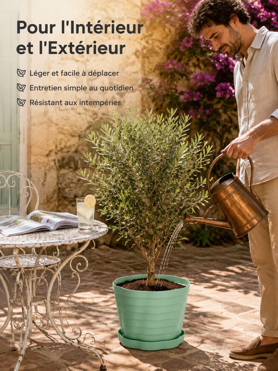 Grand pot de fleurs nordique simple et respirant, épaissi, pour la maison et le jardin