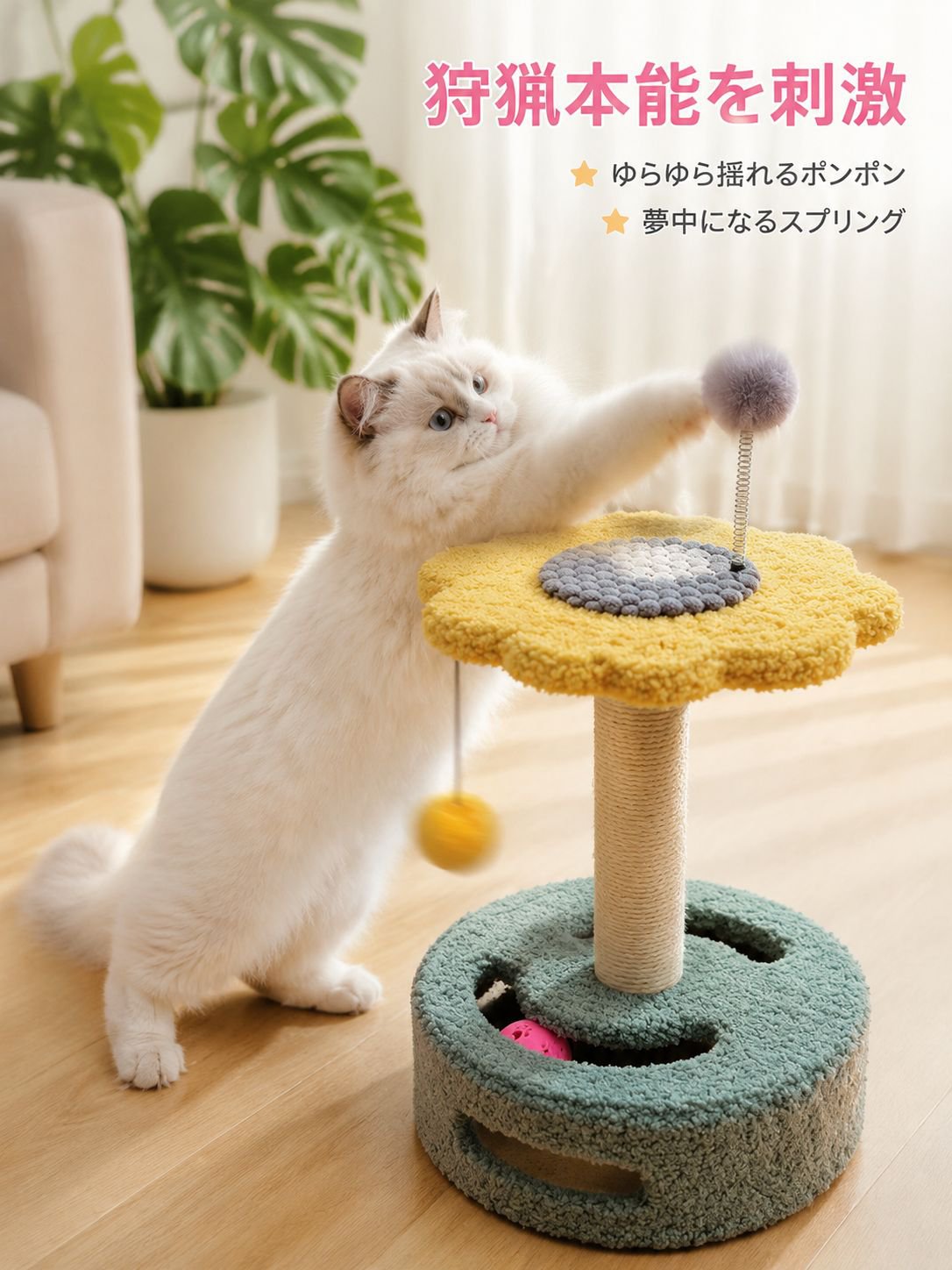 猫用回転盤タイプ爪とぎトイ
