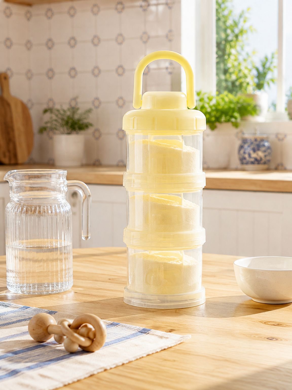 Caja de almacenamiento sellada y portátil de gran capacidad para leche en polvo de bebé