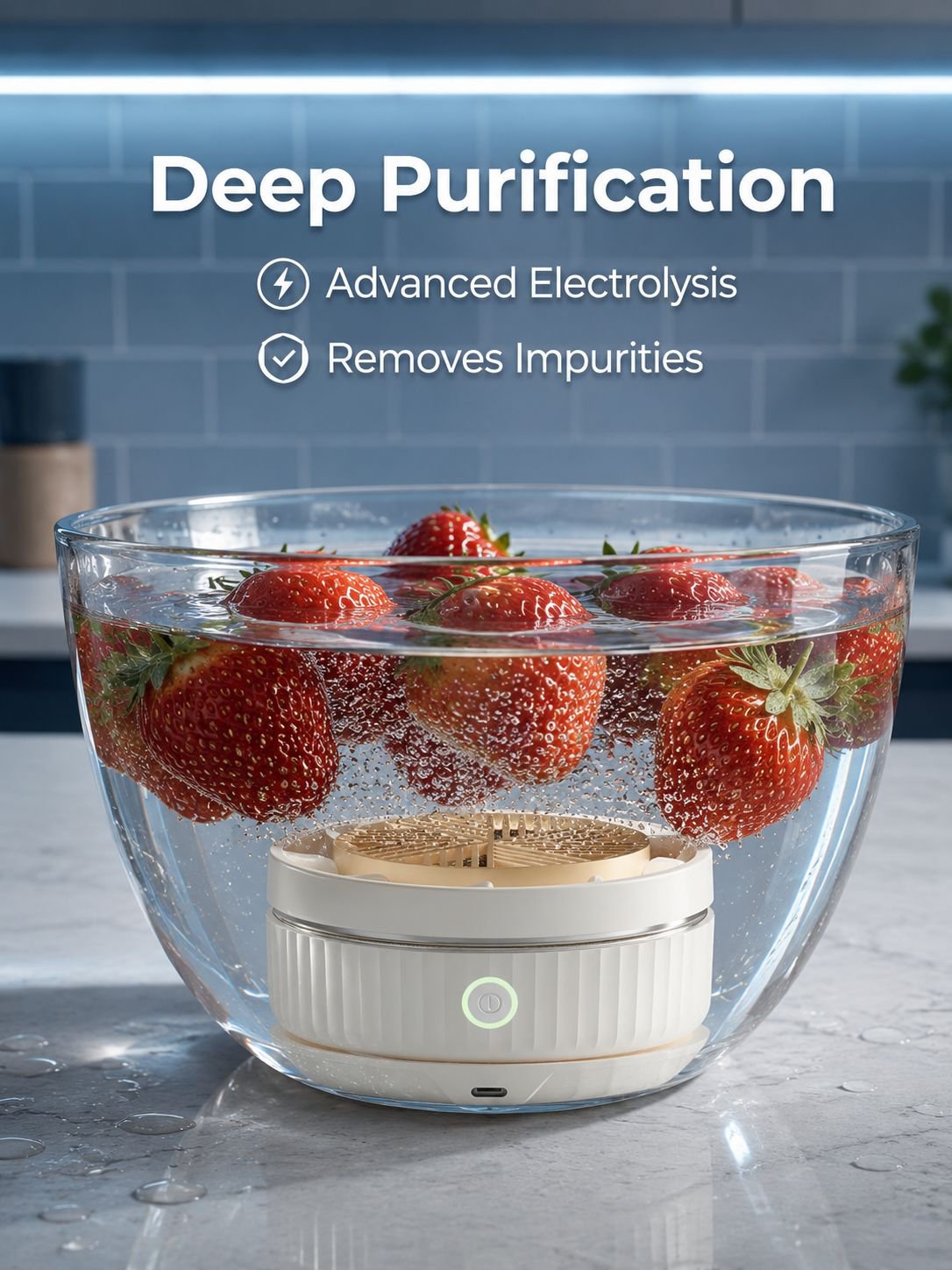 Wireless electric fruit and vegetable washing and purifying machine, food washing machine, removes p