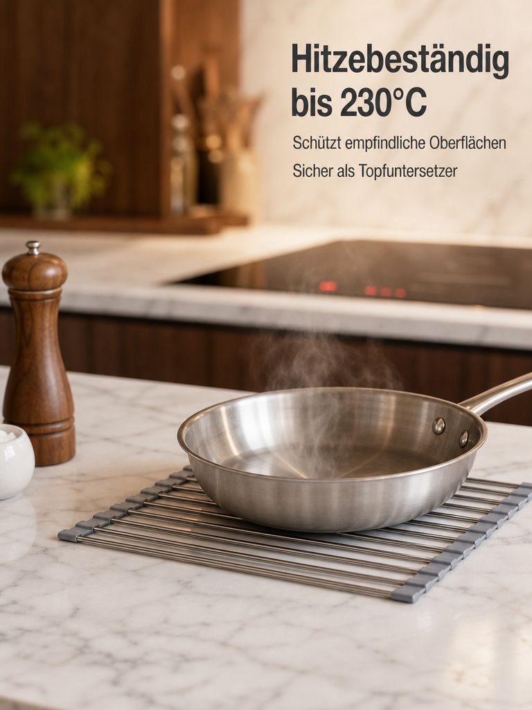 Kompaktes und platzsparendes Silikonregal für die Küche