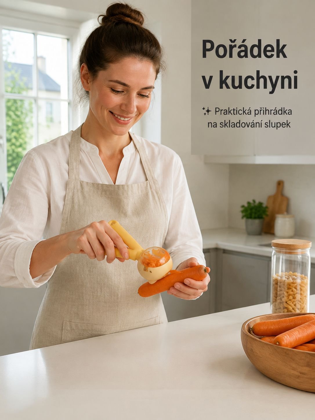 Univerzální škrabka s kontrastními barvami a přihrádkou na skladování