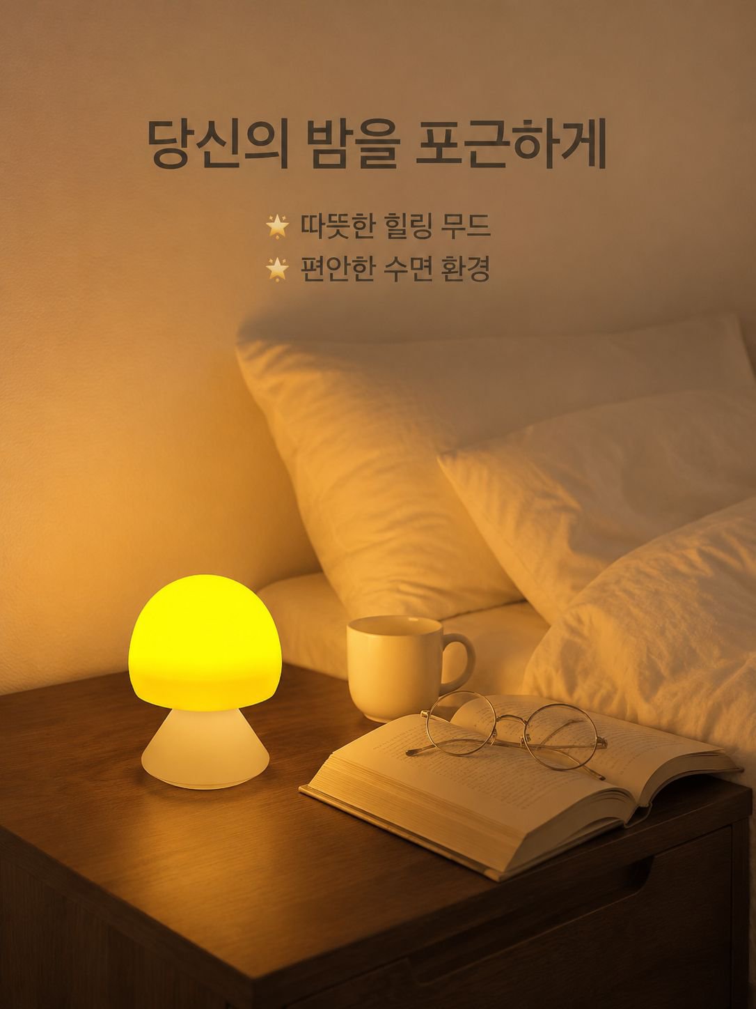 따뜻한 버섯 모양 야간 조명