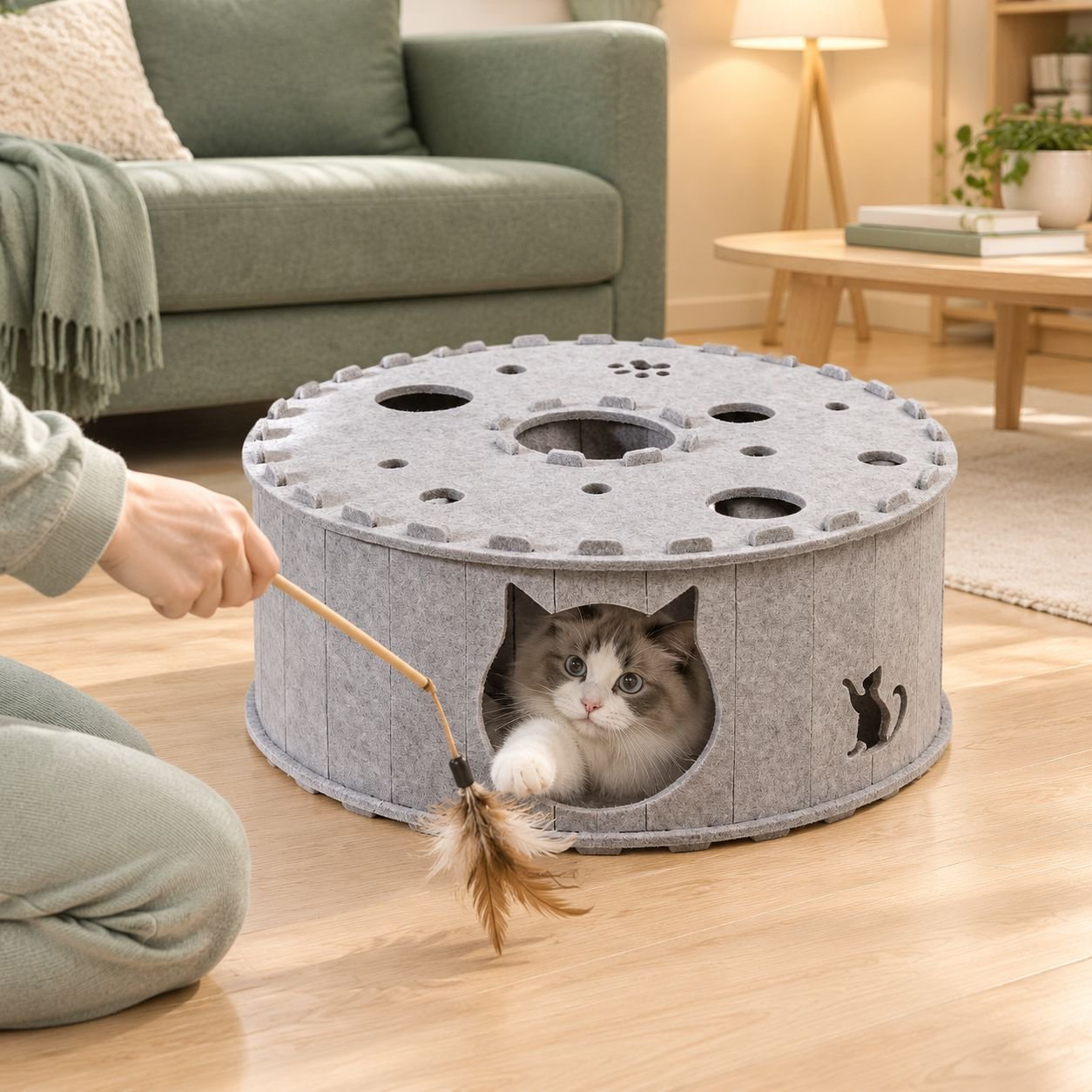 複数の猫でも使いやすい大容量キャットハウス