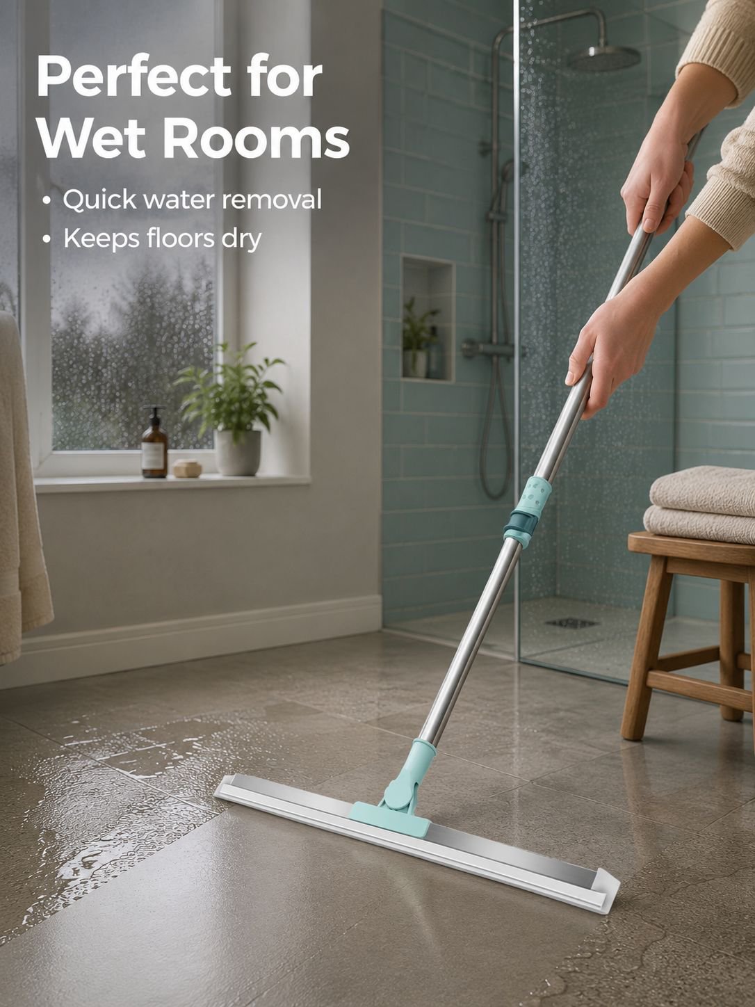 Easy-to-use handle of the double blade sweeper