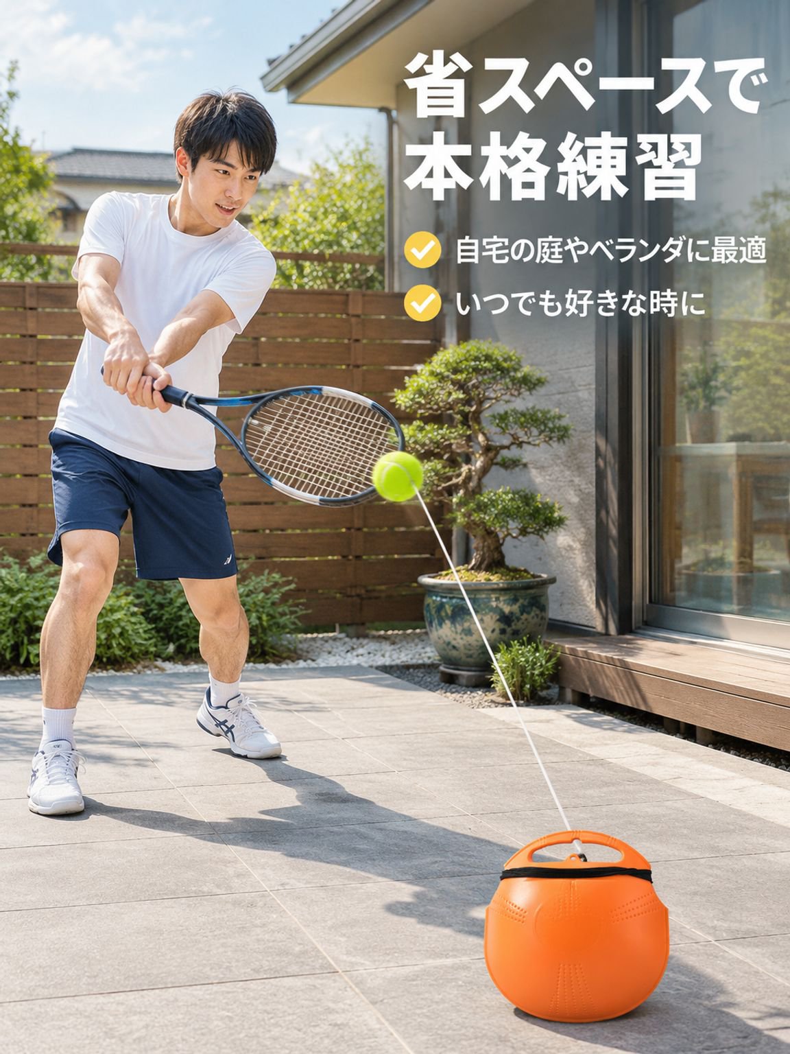 ポータブルテニス練習器具