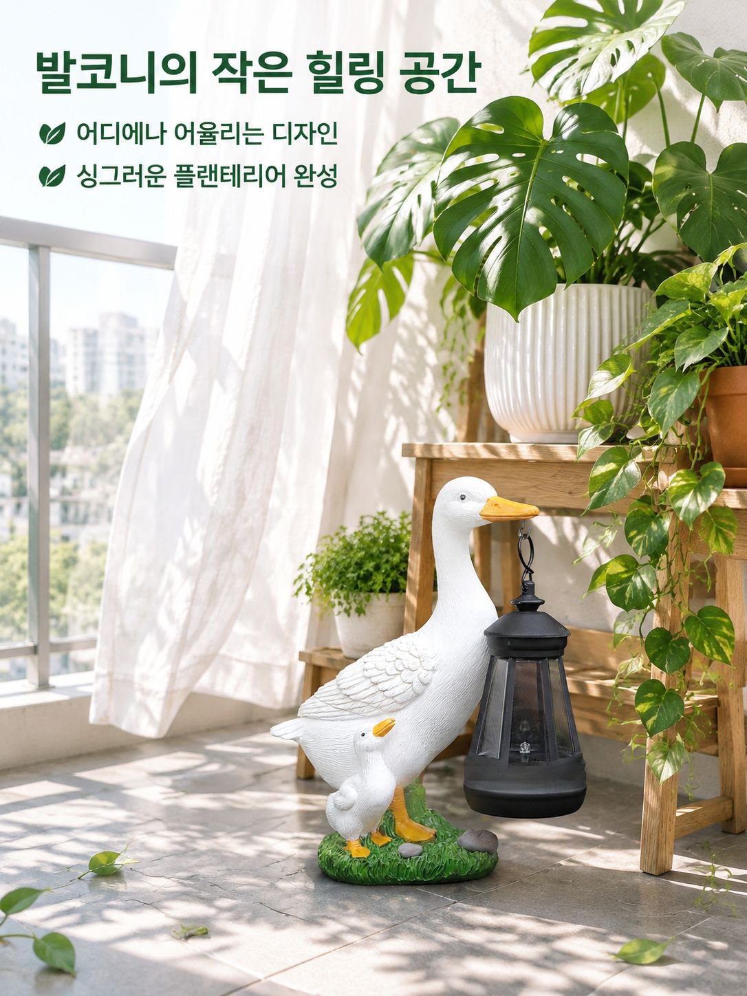 야외 정원 동물 랜턴 수지 소품