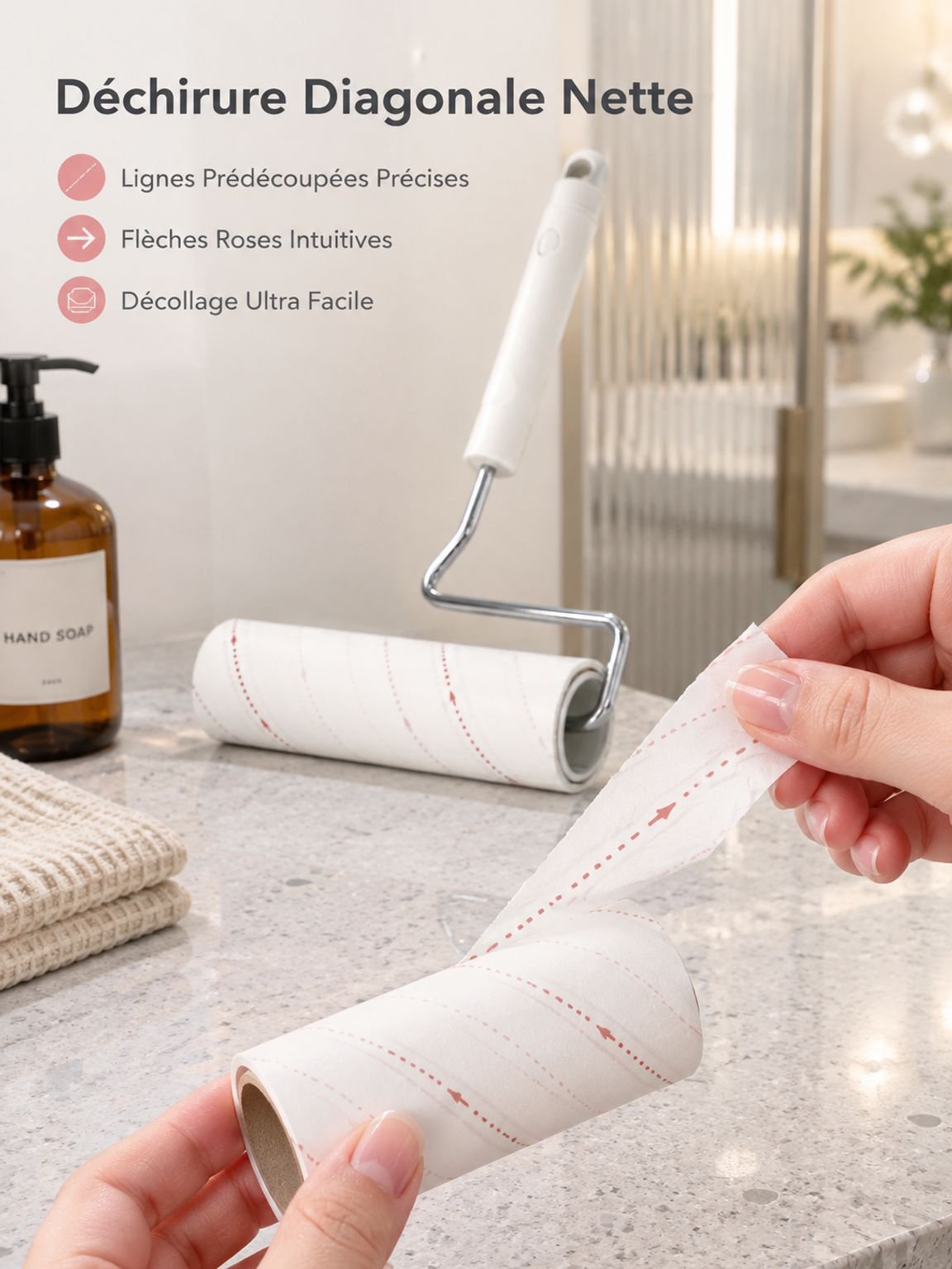 Rouleau collant puissant pour nettoyer les sols